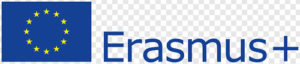 Logo, jossa on Erasmus+-tekstilogo ja EU-lippu